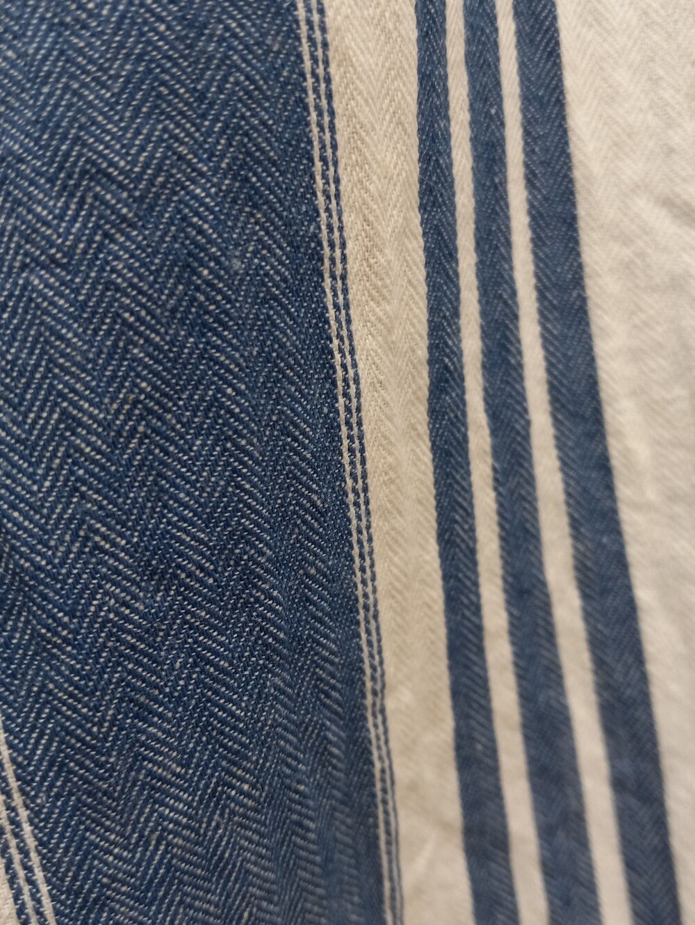 Skylar + Jade Linen Blend Wide Leg Cropped Pants Stripes Large Coastal Beach - Picture 6 of 13